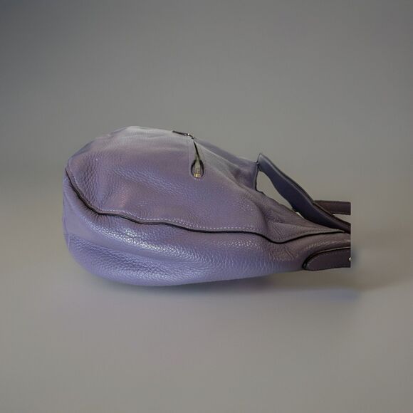 Coach Elle Purple Pebbled Leather Hobo Shoulder Crossbody Strap Bag Autentic - Picture 7 of 13